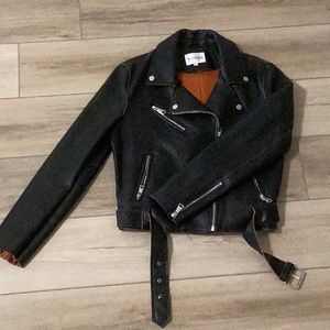 Black jacket, Med, flax leather